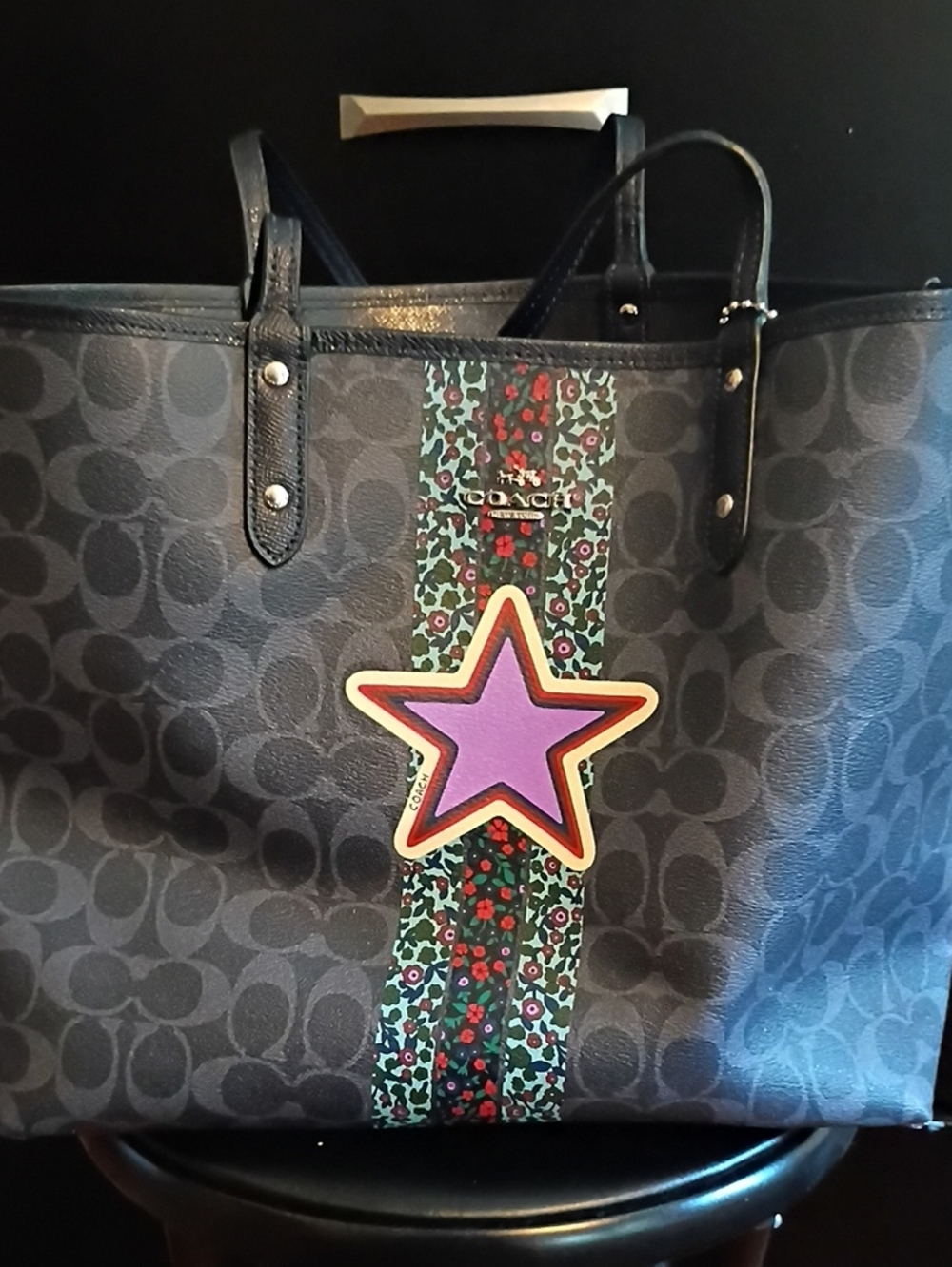 Dark Grey Coach Tote